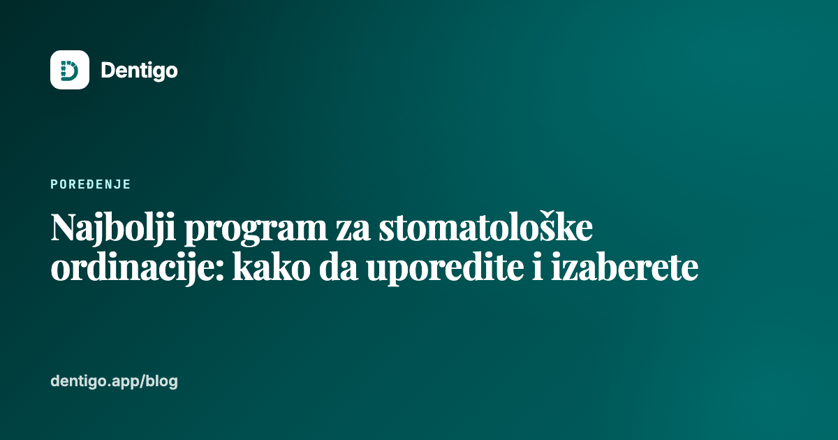 Najbolji program za stomatološke ordinacije: kako da uporedite i izaberete